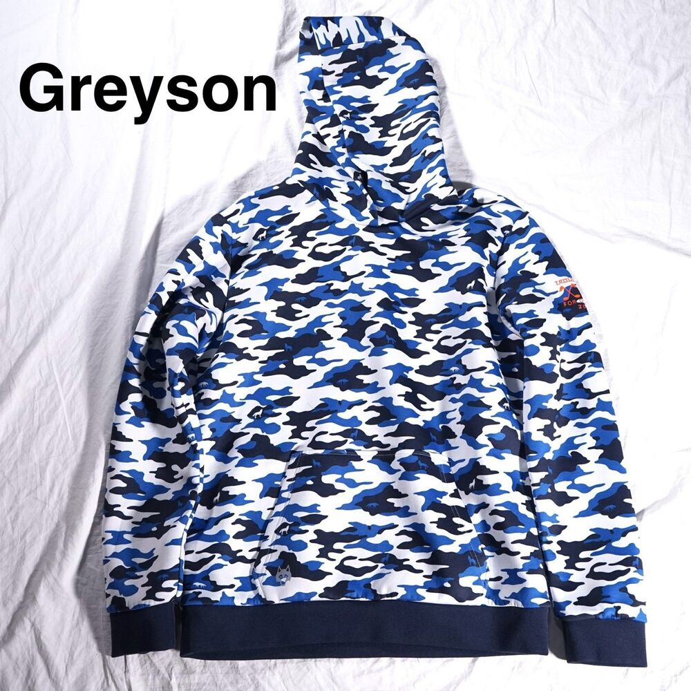 Greyson Shepherd Camo Golf Hoodie White Blue Mens Medium Troubadour Pullover